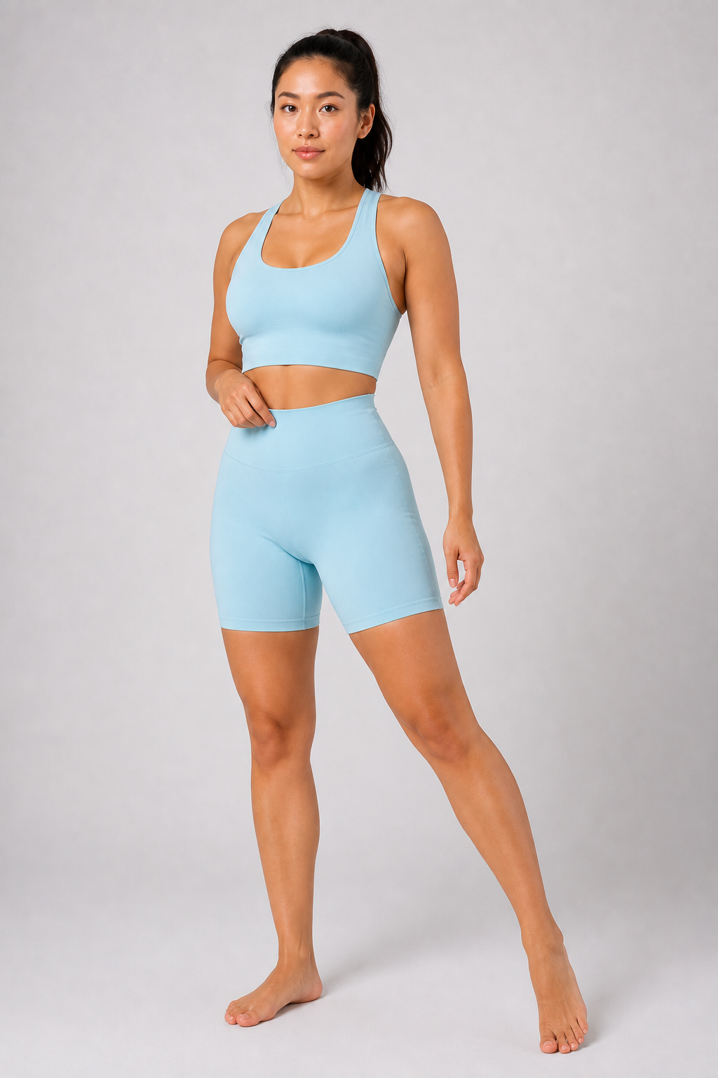 Form High-Waist Hold Shorts in Ice Blue — model 39, view 02 | color:ice blue