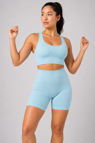 Form High-Waist Hold Shorts in Ice Blue — model 39, view 04 | color:ice blue