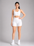 Form High-Waist Hold Shorts - White front | color:white