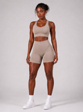 Form High-Waist Hold Shorts - Mushroom front | color:mushroom