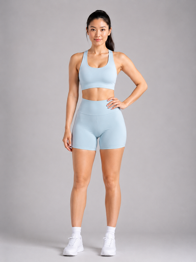 Form High-Waist Hold Shorts - Baby Blue front | color:baby blue