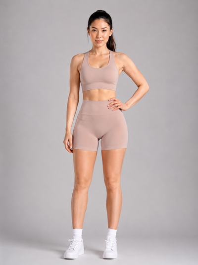 Form High-Waist Hold Shorts - Nude Pink front | color:nude pink