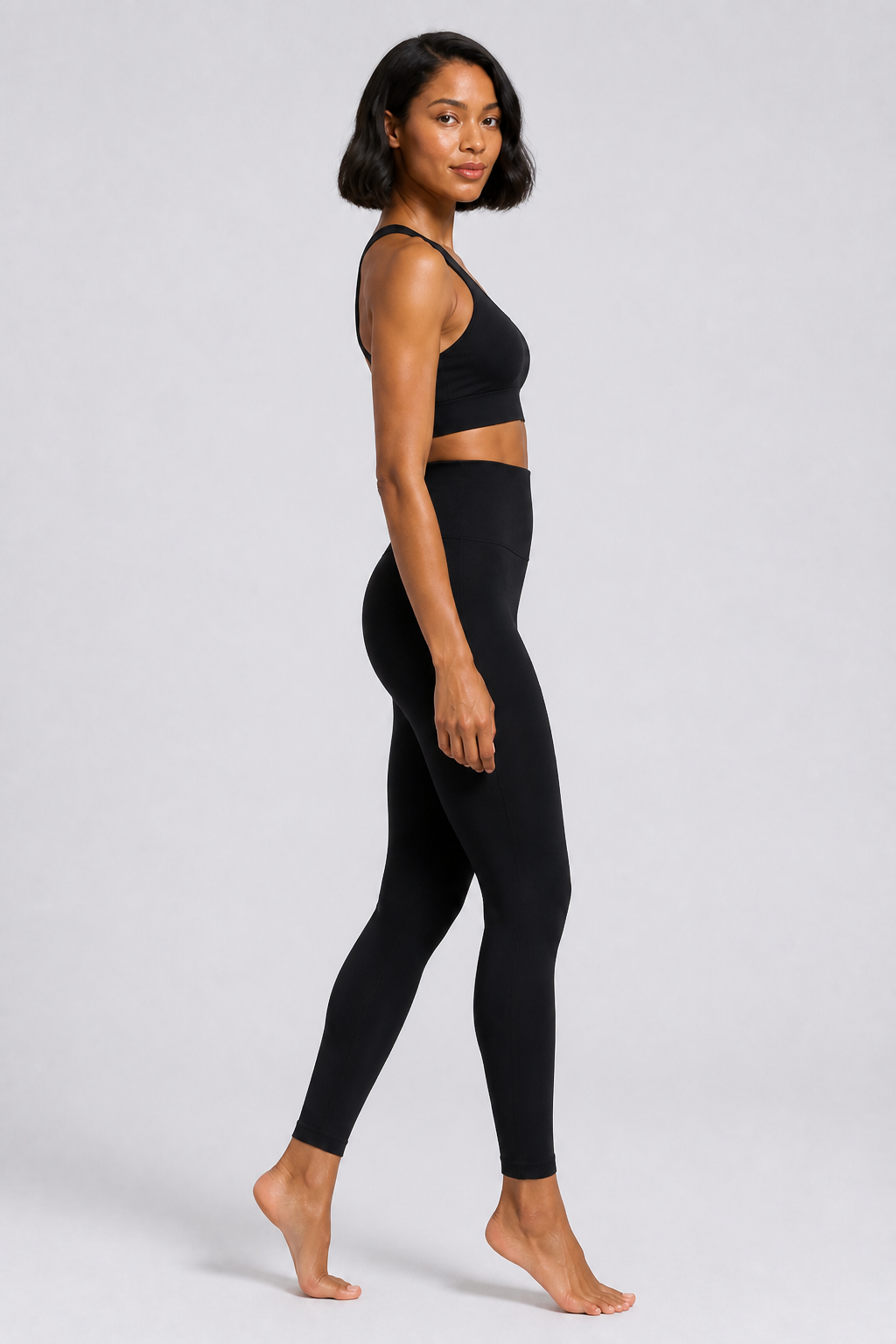 Form High-Waist Hold Leggings - Black - side profile | color:black