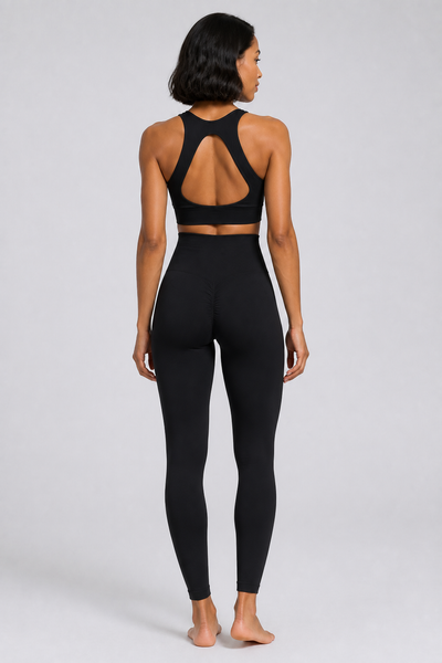 Form High-Waist Hold Leggings - Black - rear closeup | color:black