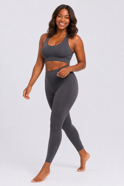 Form High-Waist Hold Leggings - Dark Gray - full body alt | color:dark gray