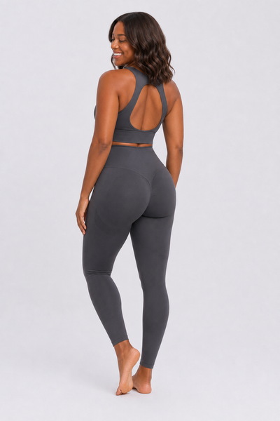 Form High-Waist Hold Leggings - Dark Gray - rear | color:dark gray