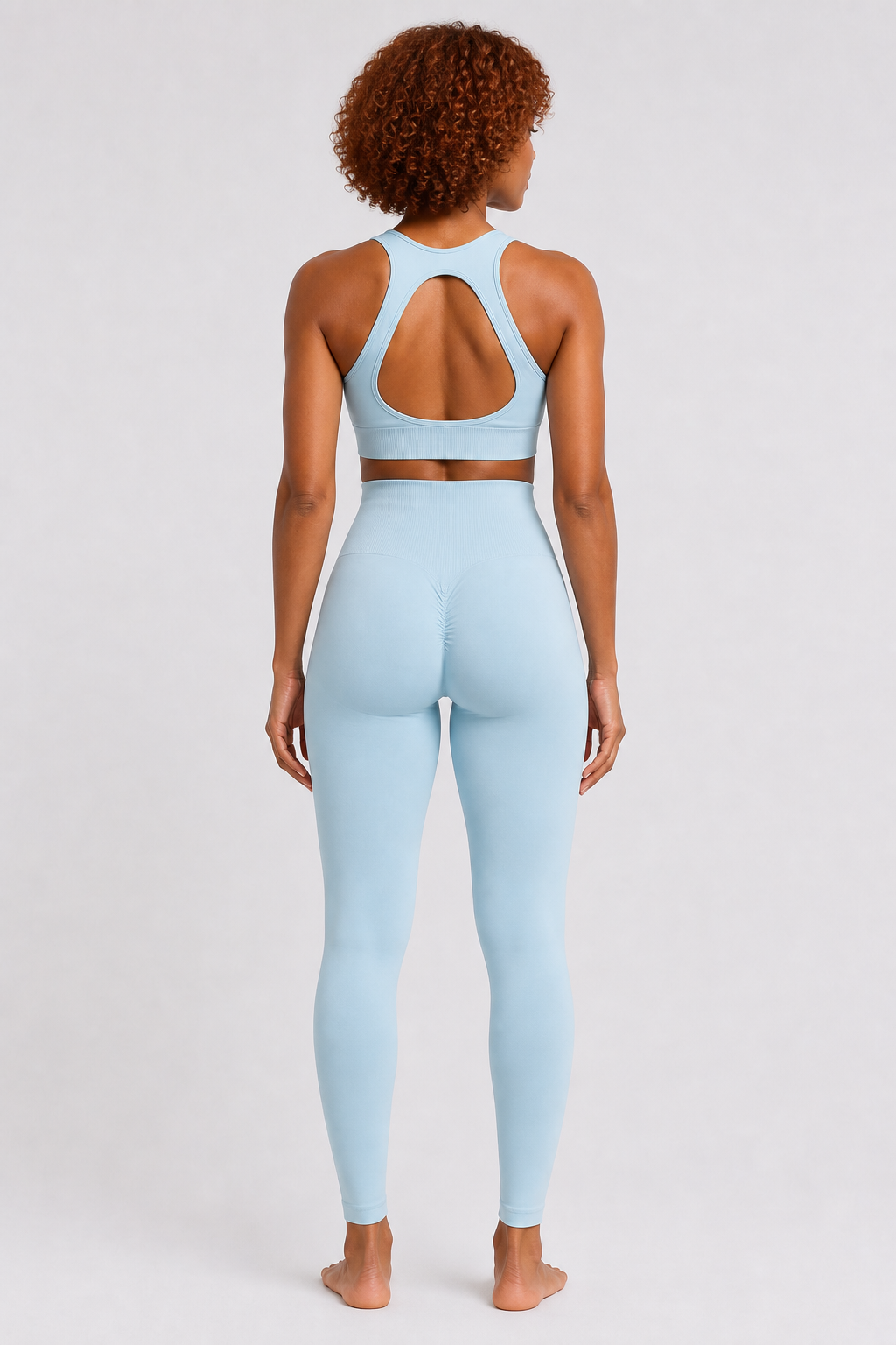 Form High-Waist Hold Leggings - Light Blue - rear | color:light blue