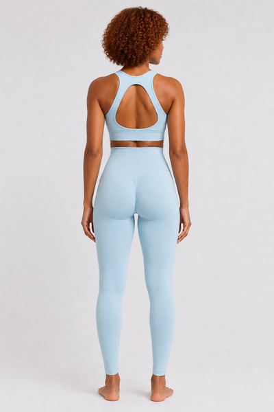 Form High-Waist Hold Leggings - Light Blue - rear | color:light blue