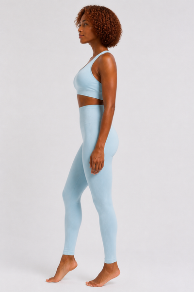 Form High-Waist Hold Leggings - Light Blue - side profile | color:light blue