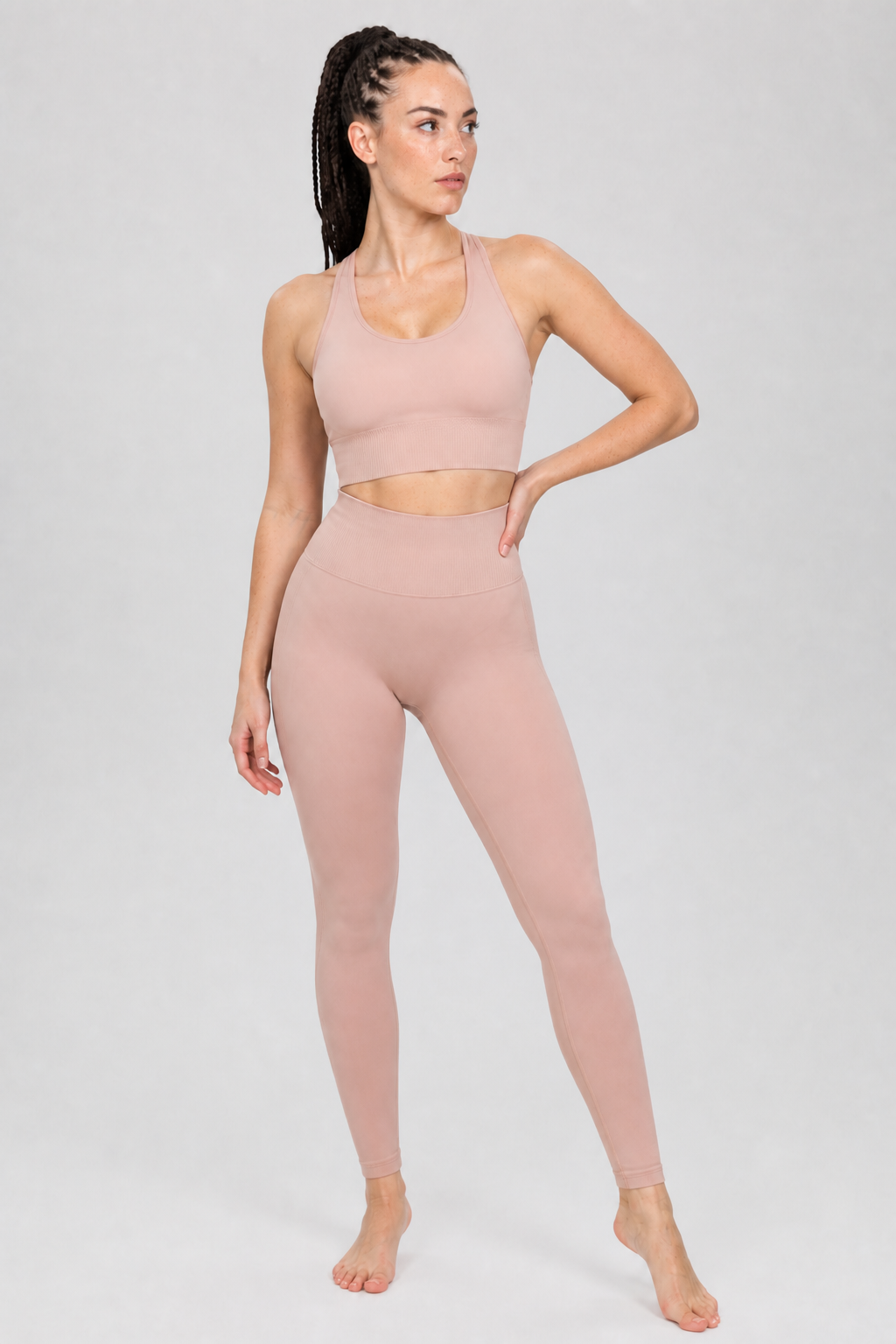 Form High-Waist Hold Leggings - Lotus Pink - full body alt | color:lotus pink