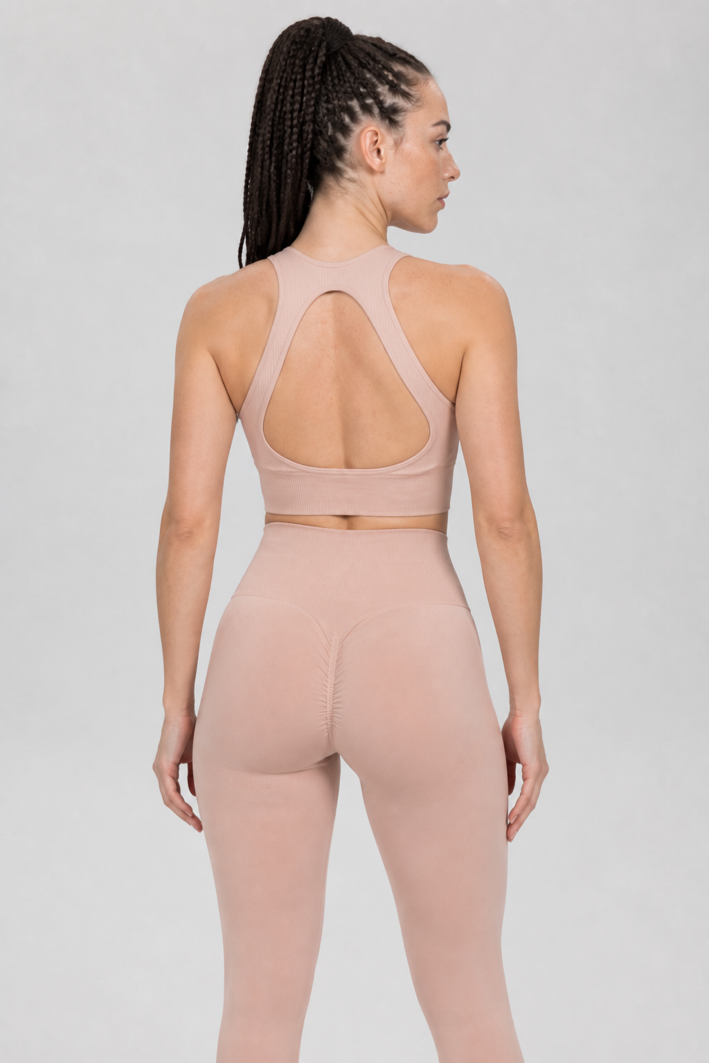 Form High-Waist Hold Leggings - Lotus Pink - rear closeup | color:lotus pink