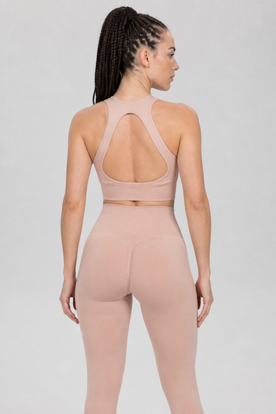 Form High-Waist Hold Leggings - Lotus Pink - rear closeup | color:lotus pink