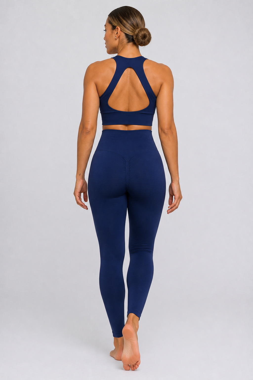 Form High-Waist Hold Leggings - Navy Blue - rear | color:navy blue