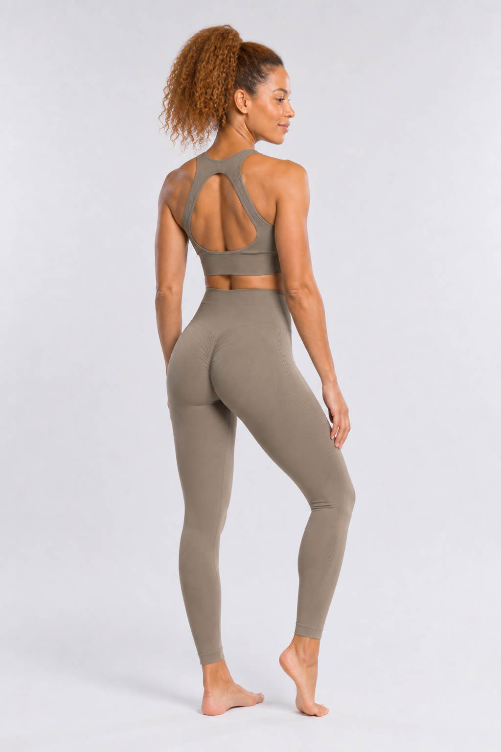 Form High-Waist Hold Leggings - Taupe - rear | color:taupe