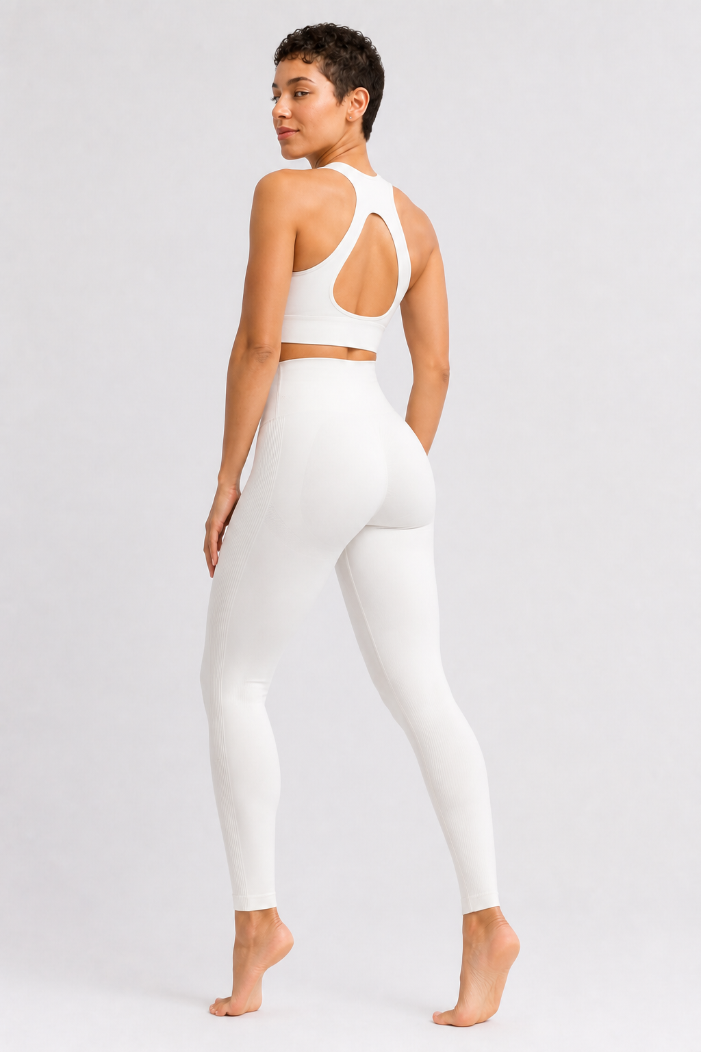 Form High-Waist Hold Leggings - White - full body alt | color:white