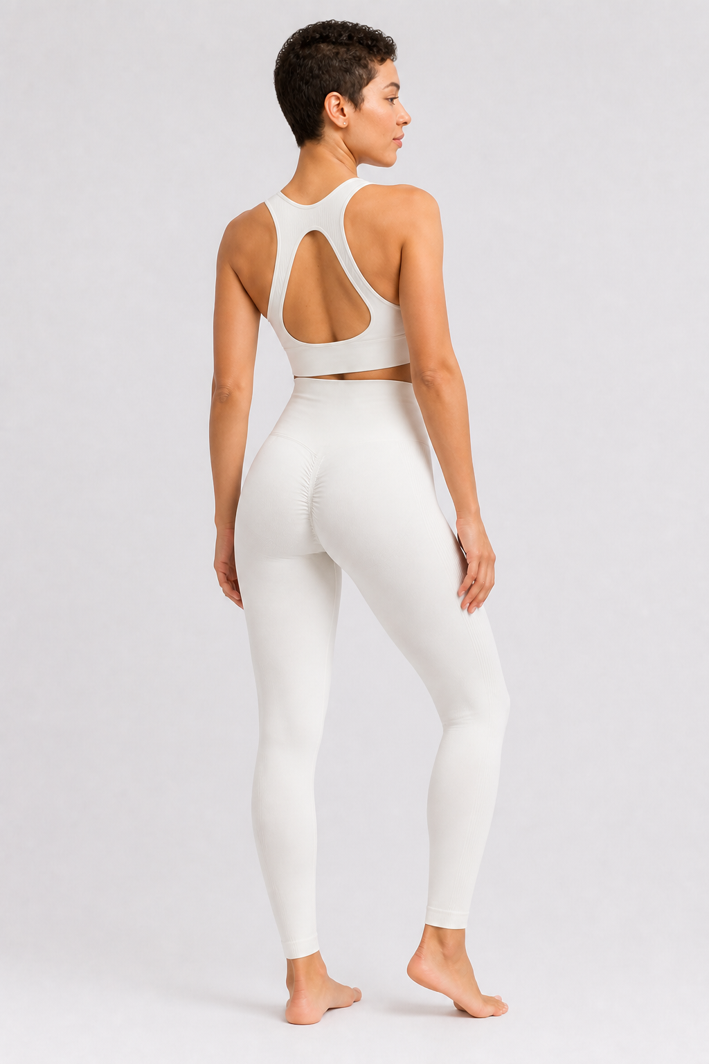 Form High-Waist Hold Leggings - White - rear | color:white