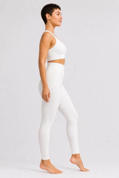 Form High-Waist Hold Leggings - White - side profile | color:white