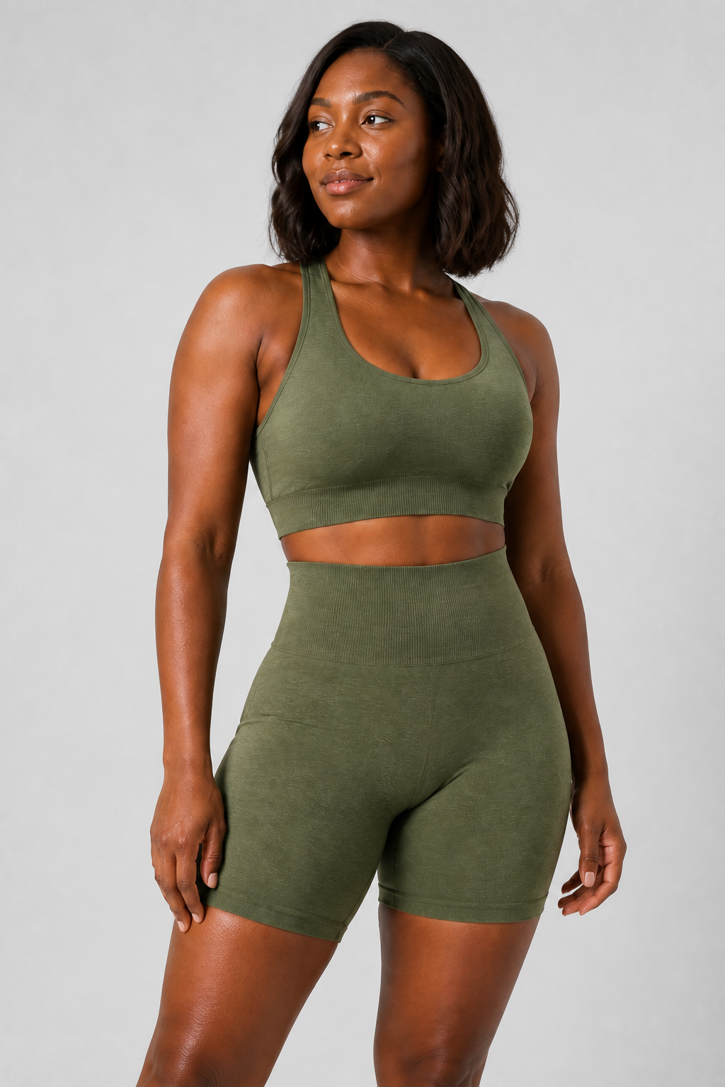 Form High-Waist Hold Shorts - Army Green - medium product | color:army green