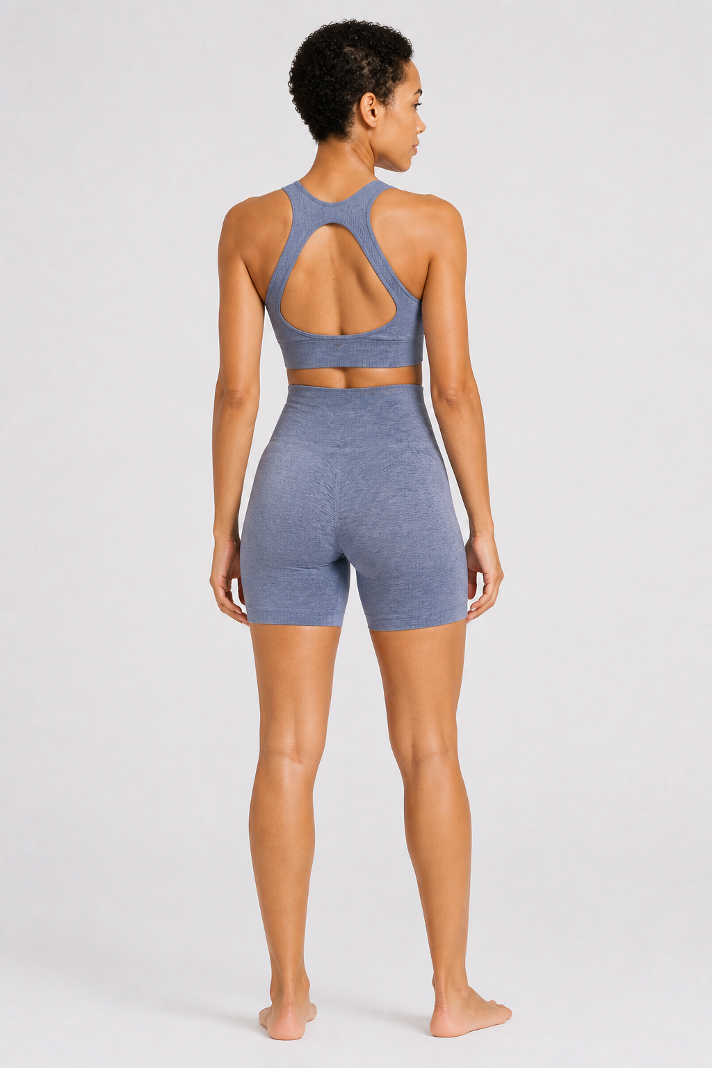 Form High-Waist Hold Shorts - Baby Blue - rear | color:baby blue