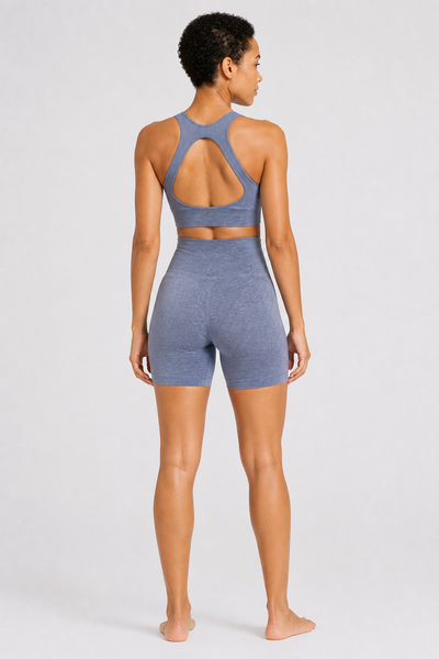 Form High-Waist Hold Shorts - Baby Blue - rear | color:baby blue