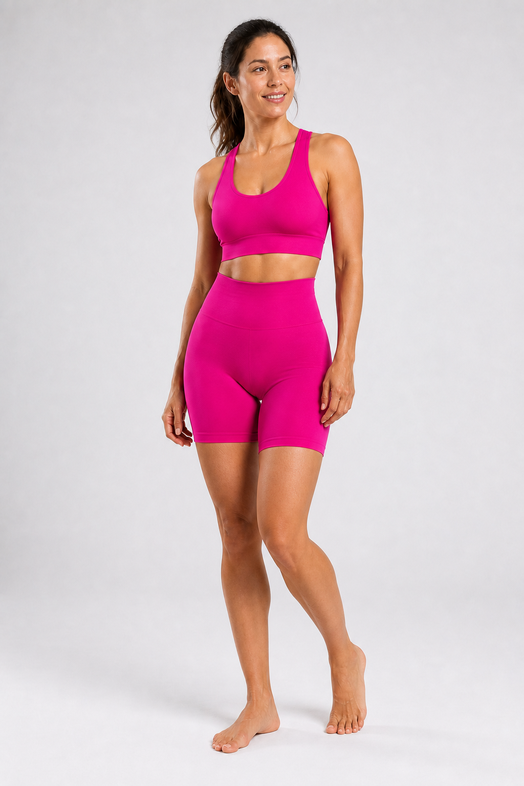 Form High-Waist Hold Shorts - Berry - full body alt | color:berry