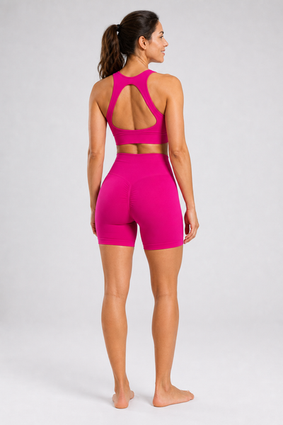 Form High-Waist Hold Shorts - Berry - rear | color:berry