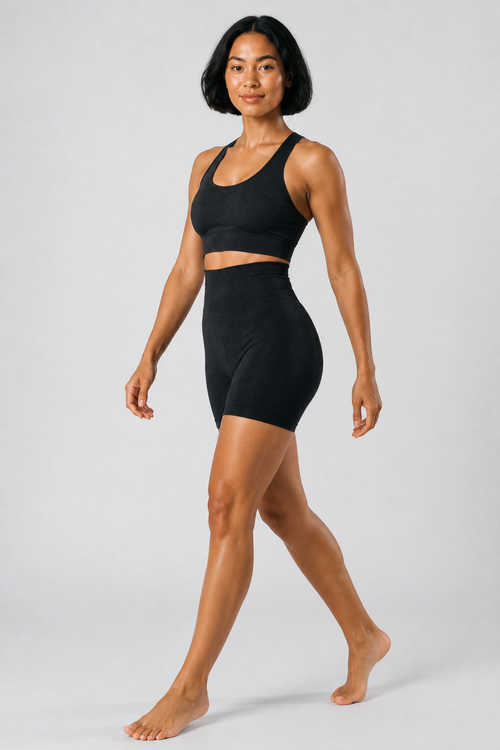 Form High-Waist Hold Shorts - Black - full body alt | color:jet black