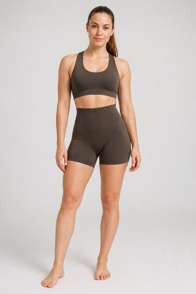 Form High-Waist Hold Shorts - Coffee Brown - hero | color:coffee brown