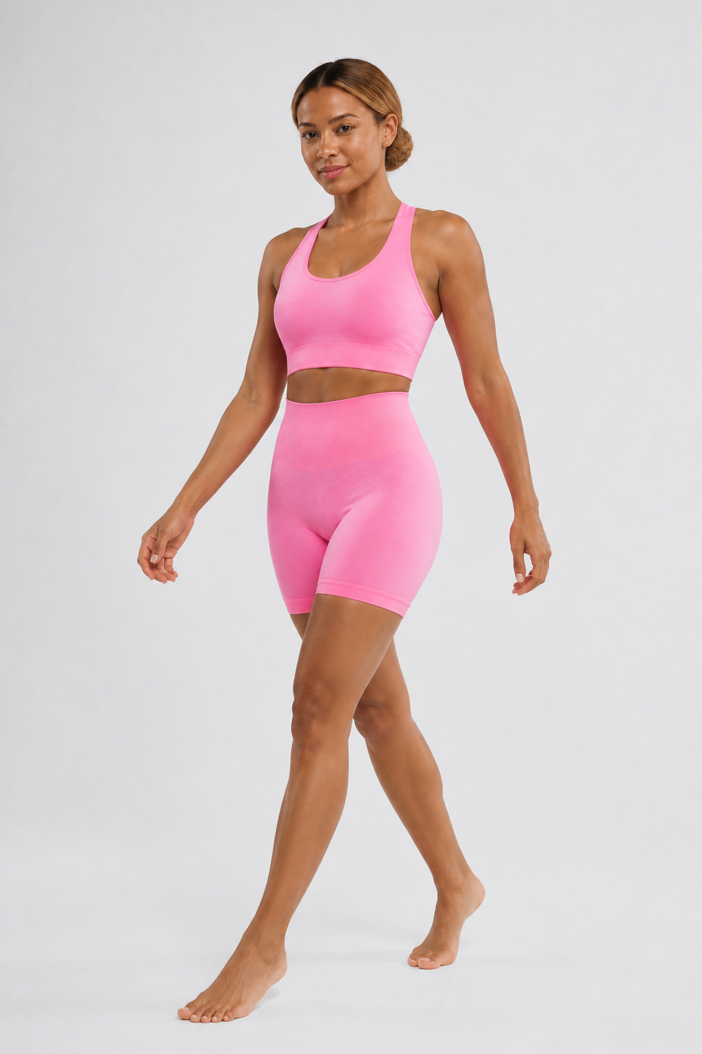 Form High-Waist Hold Shorts - Cotton Candy Pink - full body alt | color:cotton candy pink