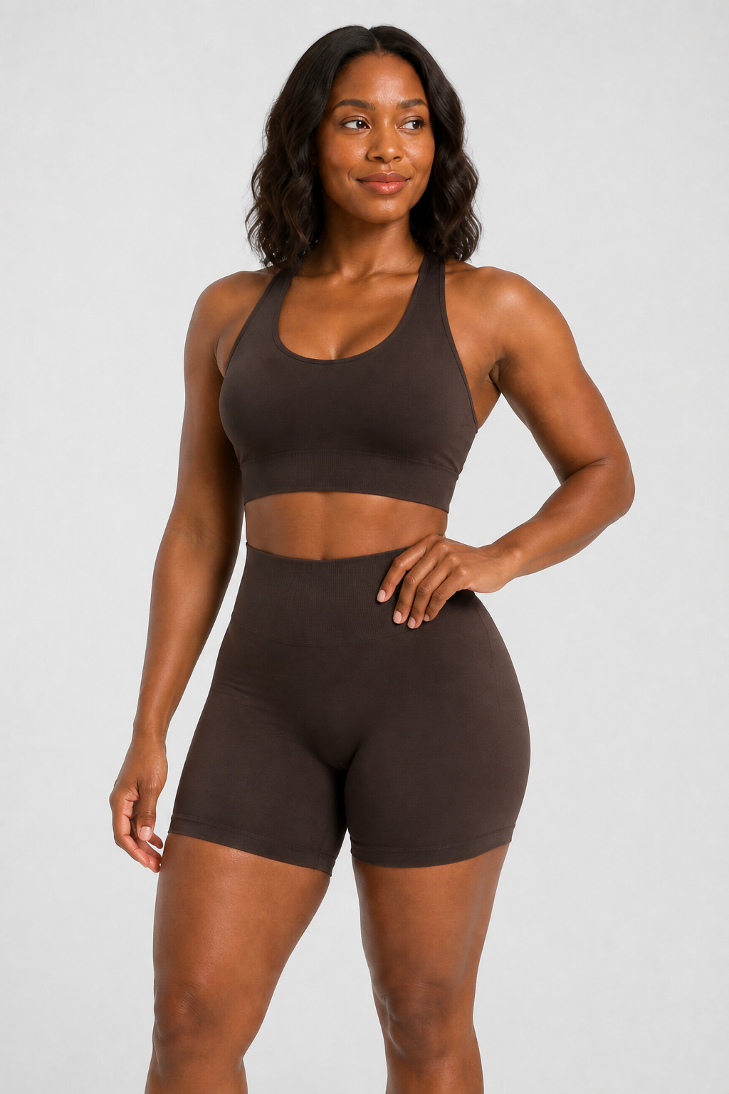 Form High-Waist Hold Shorts - Dark Cocoa - medium product | color:dark cocoa