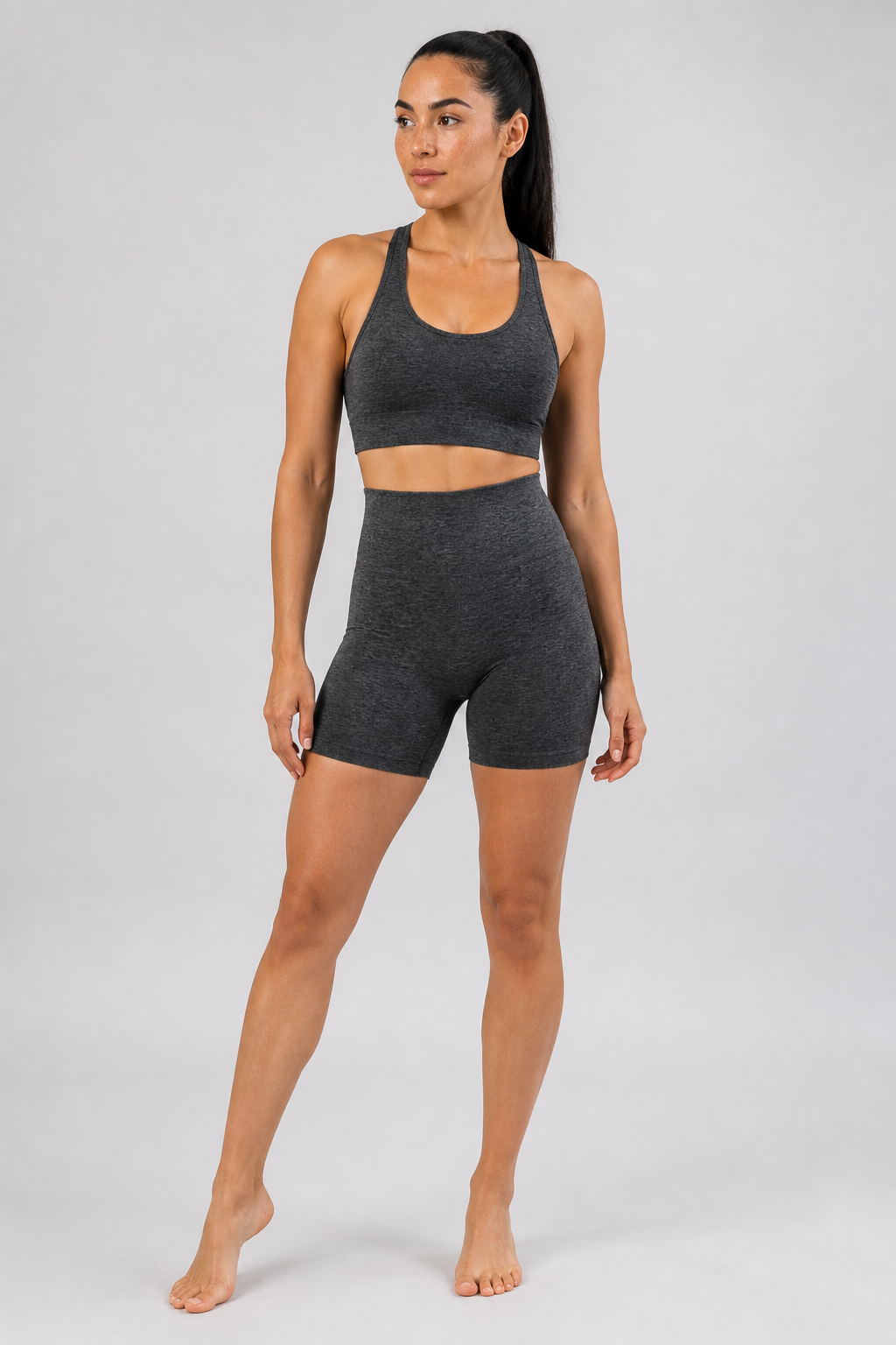 Form High-Waist Hold Shorts - Dark Heather Gray - hero | color:dark heather gray