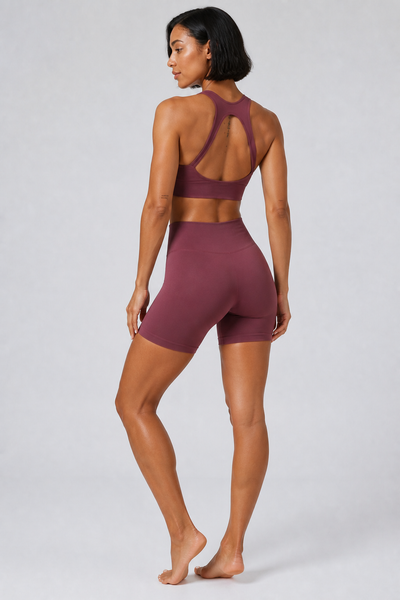 Form High-Waist Hold Shorts - Deep Purple - rear | color:deep purple