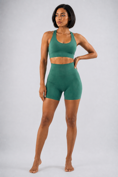 Form High-Waist Hold Shorts - Deep Teal - full body alt | color:deep teal