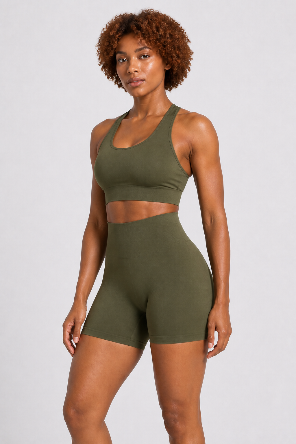 Form High-Waist Hold Shorts - Olive - medium product | color:olive