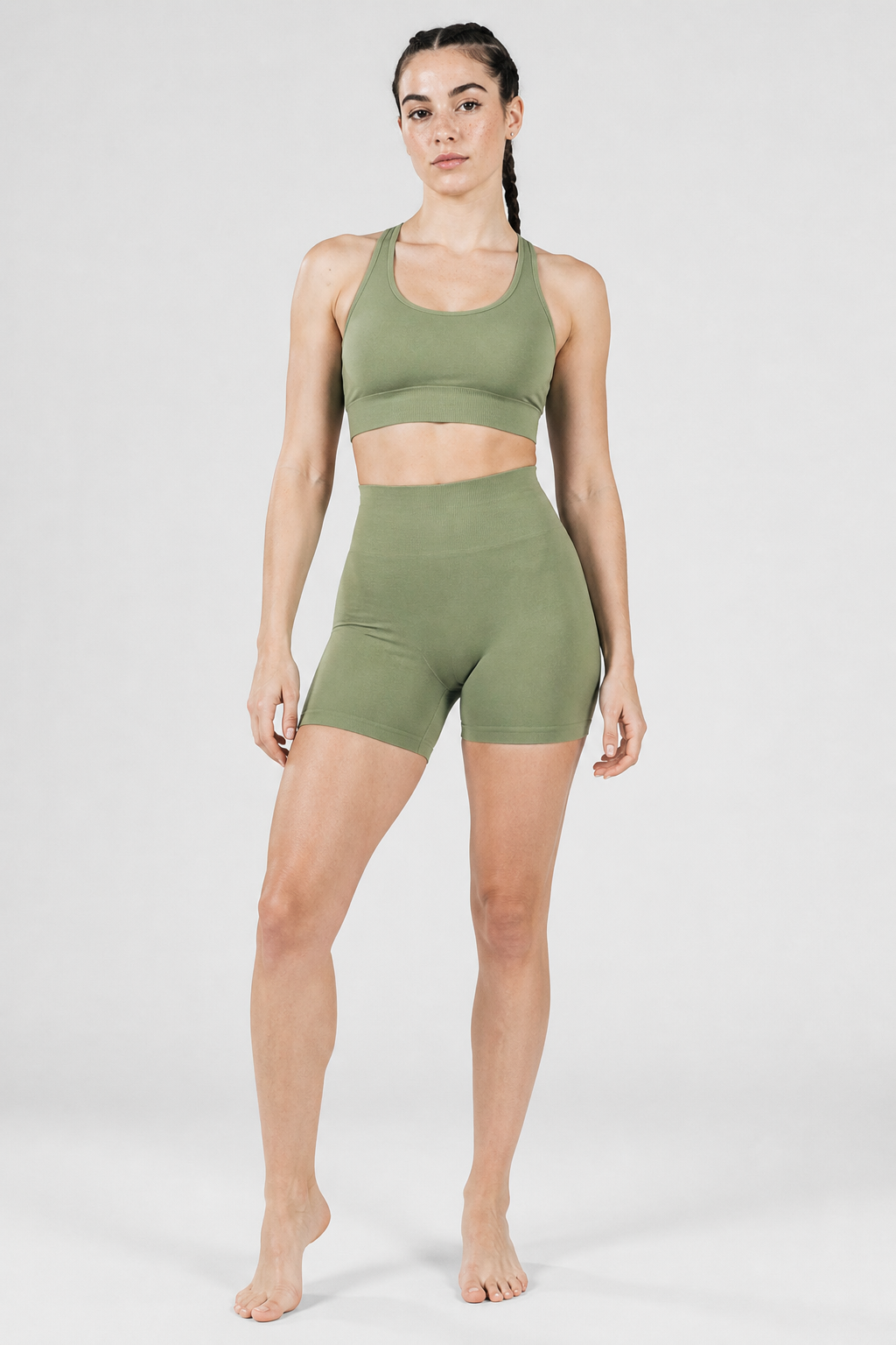 Form High-Waist Hold Shorts - Sage Green - hero | color:sage green