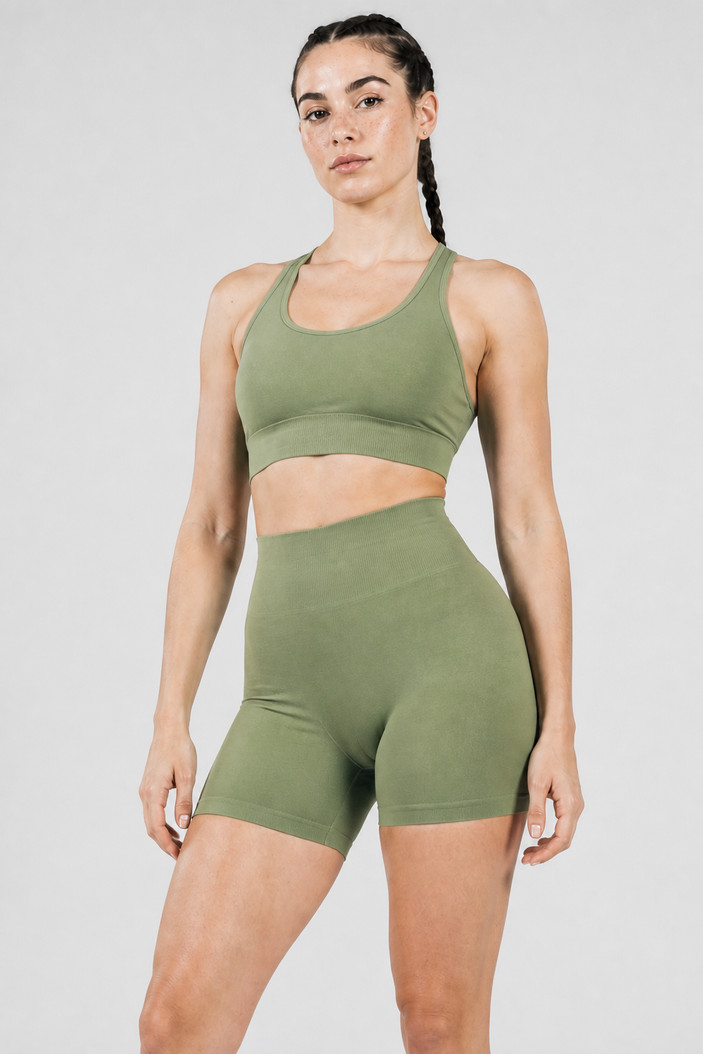 Form High-Waist Hold Shorts - Sage Green - medium product | color:sage green