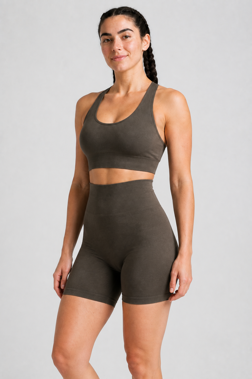 Form High-Waist Hold Shorts - Walnut Brown - medium product | color:walnut brown