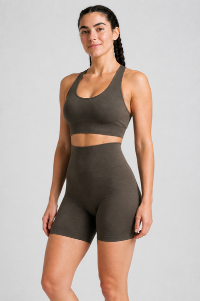Form High-Waist Hold Shorts - Walnut Brown - medium product | color:walnut brown