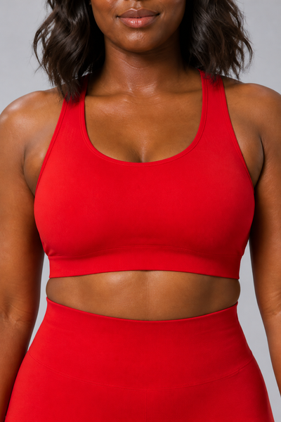 Form Open-Back Lift Bra - Bright Red - front closeup