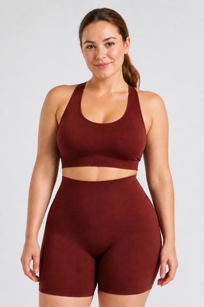 Form Open-Back Lift Bra - Chocolate - front closeup