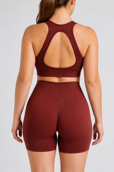 Form Open-Back Lift Bra - Chocolate - rear closeup