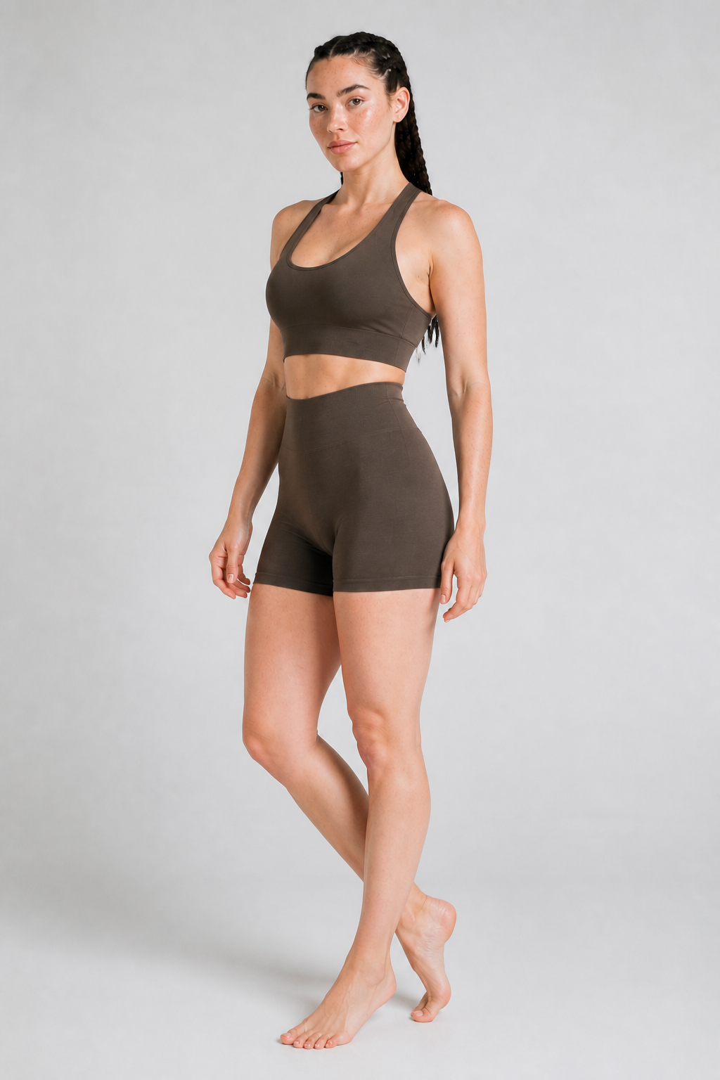 Form Open-Back Lift Bra - Coffee Brown - full body alt