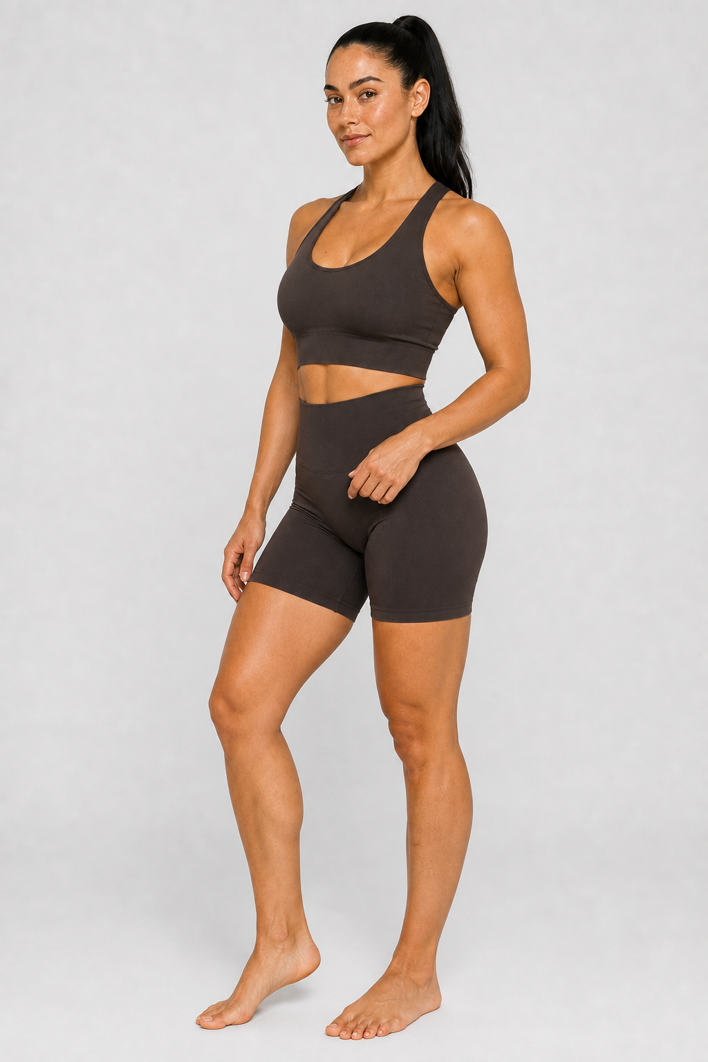 Form Open-Back Lift Bra - Dark Cocoa - full body alt
