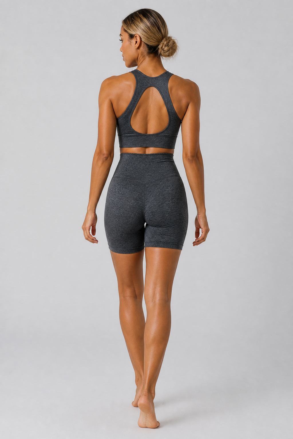 Form Open-Back Lift Bra - Dark Heather Gray - rear