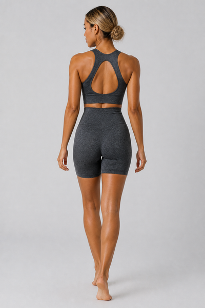 Form Open-Back Lift Bra - Dark Heather Gray - rear