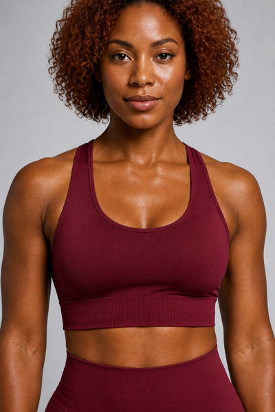 Form Open-Back Lift Bra - Deep Purple - front closeup