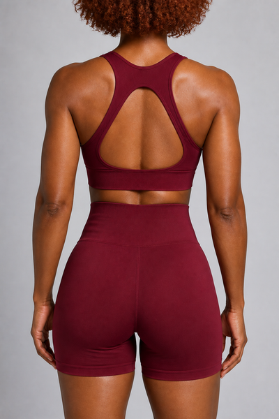 Form Open-Back Lift Bra - Deep Purple - rear closeup