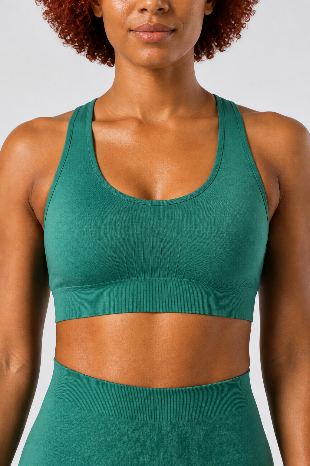 Form Open-Back Lift Bra - Deep Teal - front closeup