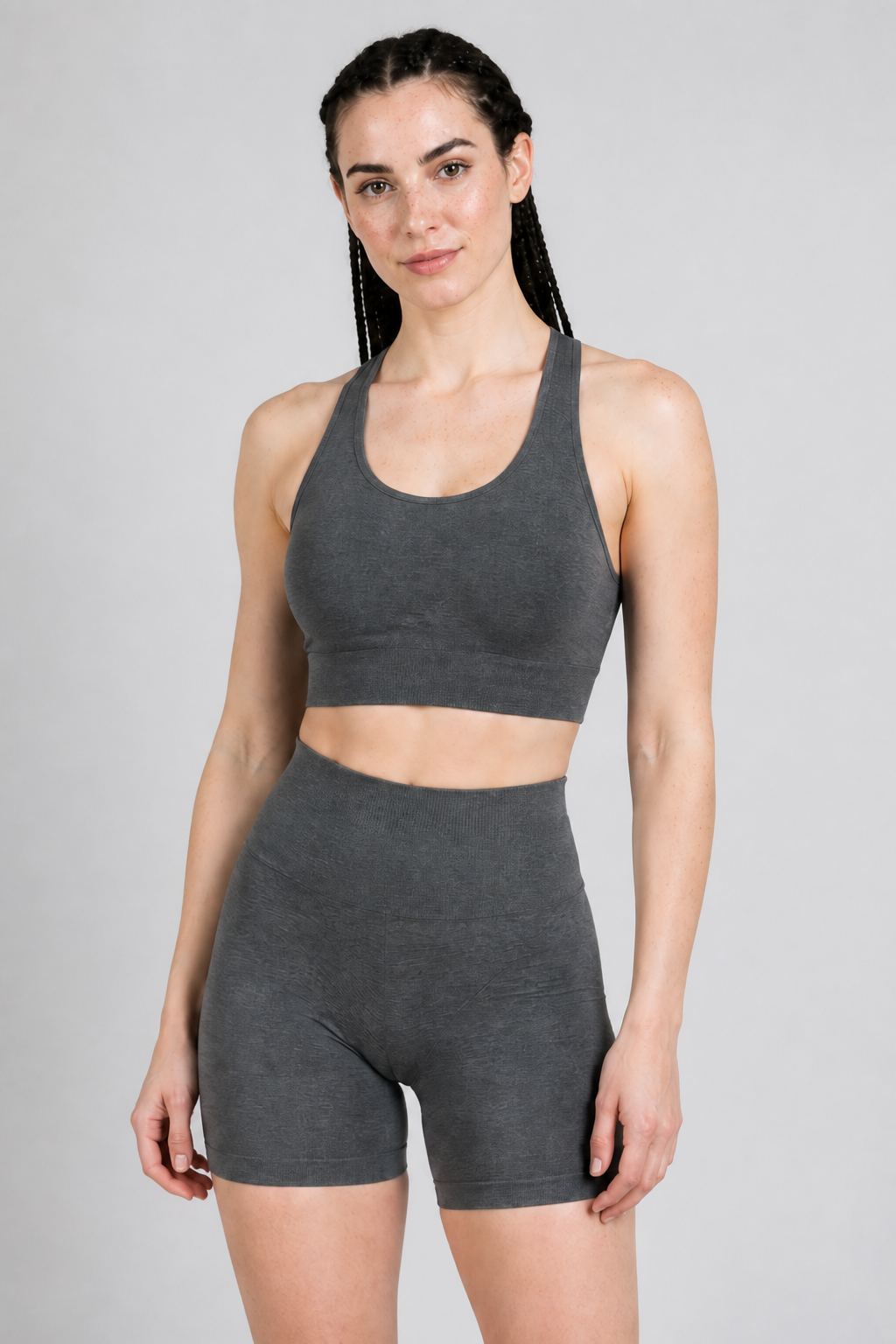 Form Open-Back Lift Bra - Heather Charcoal - medium product | color:heather charcoal