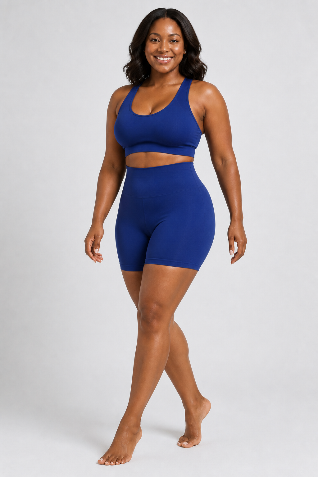 Form Open-Back Lift Bra - Indigo Blue - full body alt | color:indigo blue